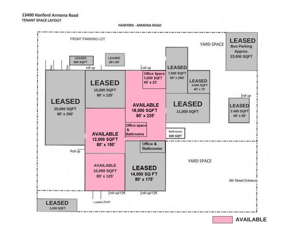 Multiple Warehouse Spaces Available Within 104,325 SF Building: 13400 Hanford Armona Rd, Hanford, CA 93230